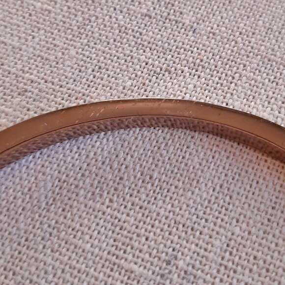 Vince Camuto Dark Shiny Bronze Rhinestone Channel Set Oval Bangle - Picture 7 of 10